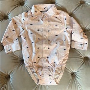 Carter’s pink & navy dino dress shirt (6-9 months)